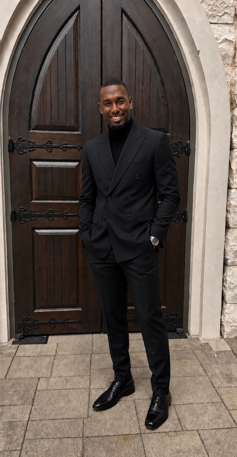 Markan Singletary in a black suit